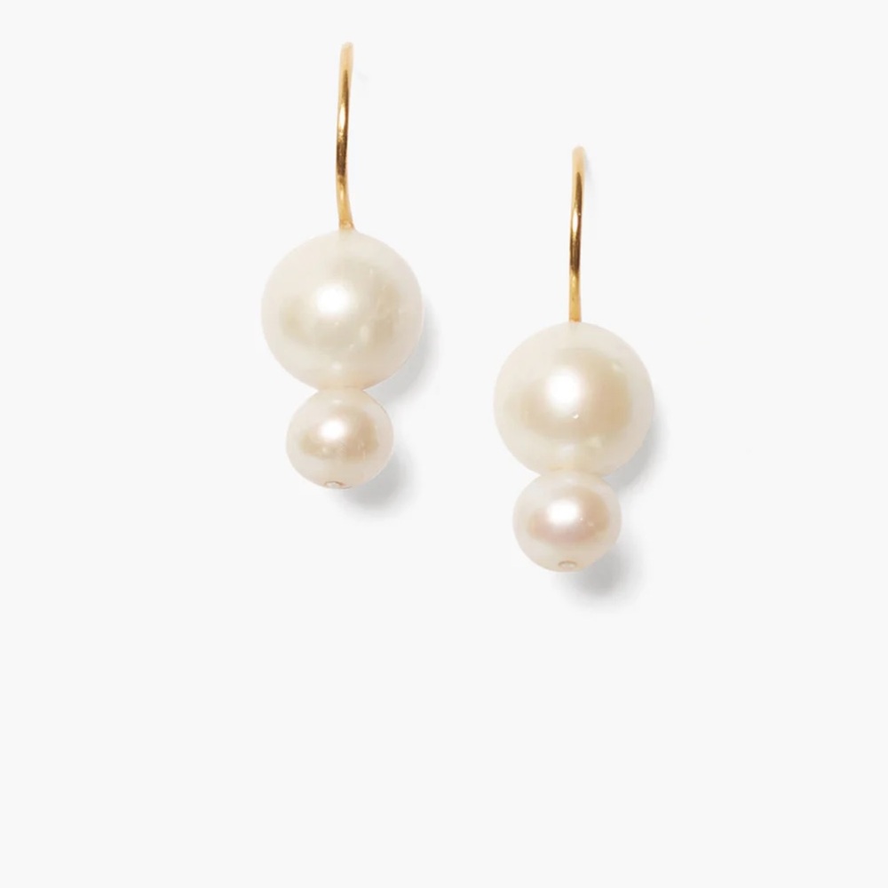 Phoebe Drop Earrings White Pearl